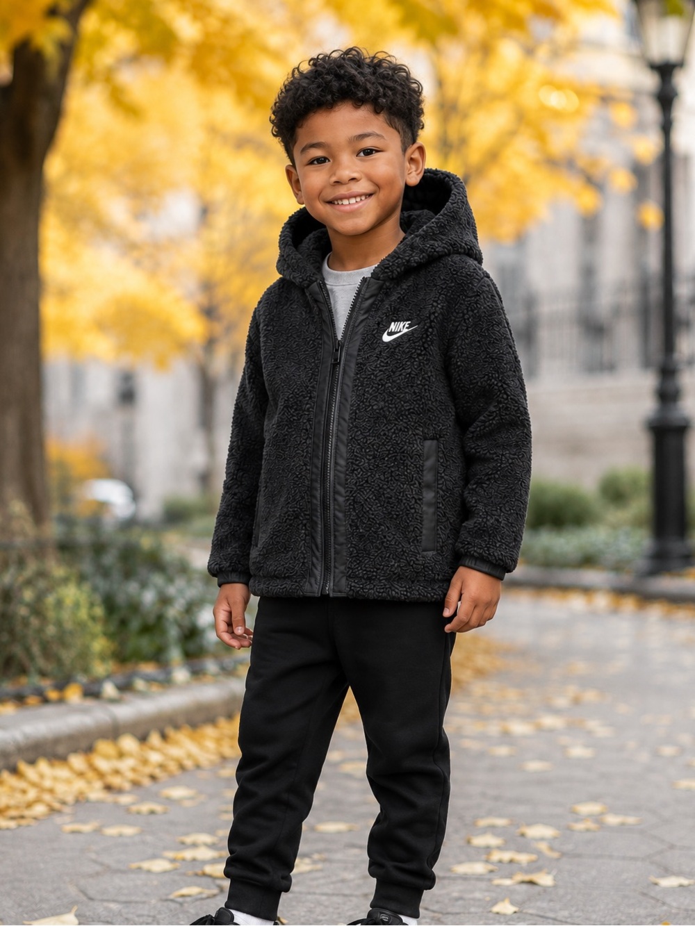 Nike Black Sherpa Hoodie Jacket